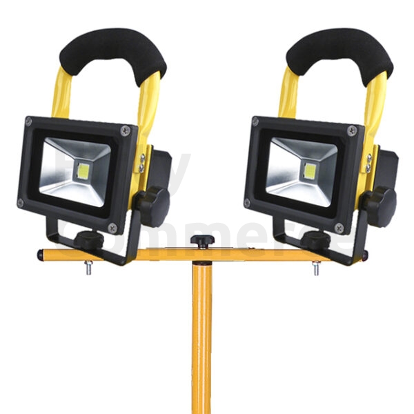 2 stuks led bouwlampen 10W met accu op statief - Afbeelding 3