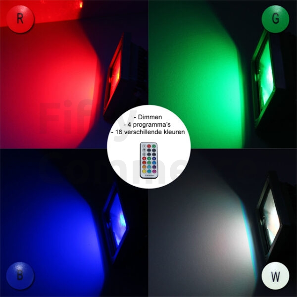 Led bouwlamp 30 Watt RGB zwart - Afbeelding 3